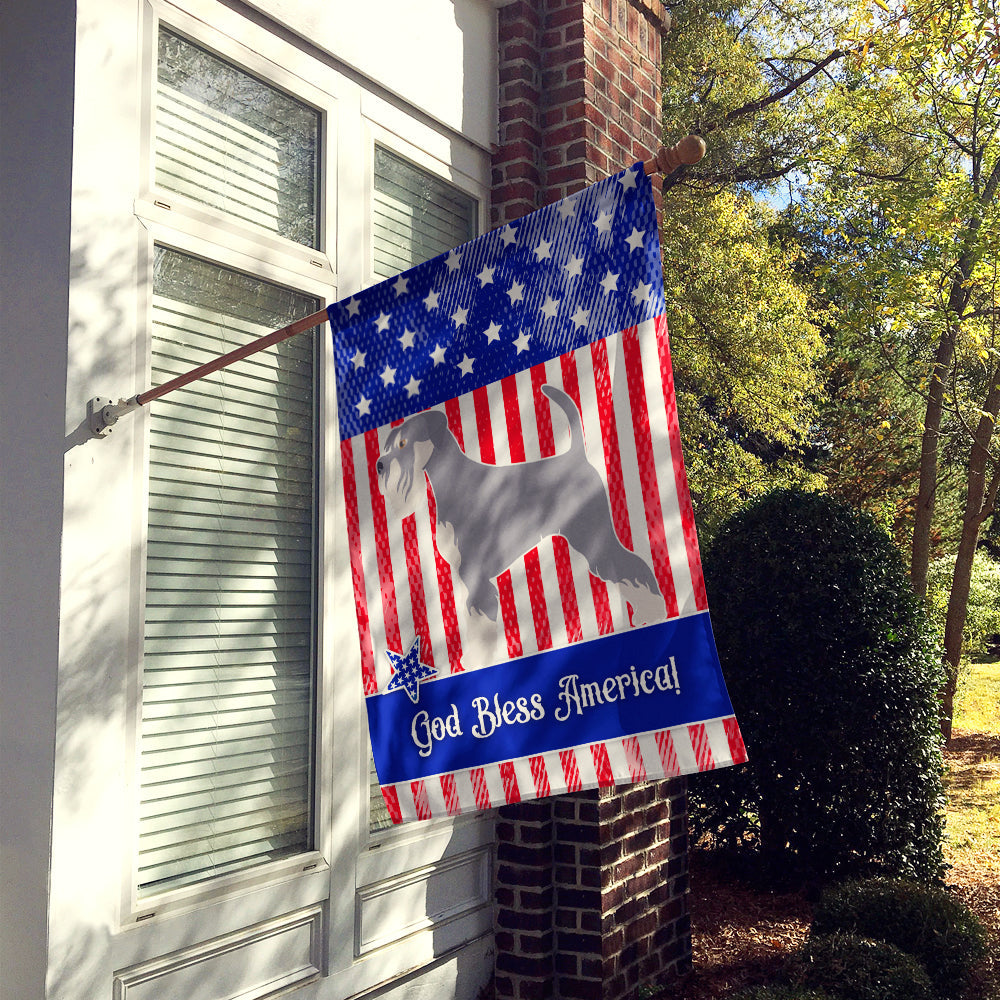 Schnauzer American House Flag 28x40 Porch Sleeve Pole Decorative Outside Yard Banner Artwork Wall Hanging, Polyester