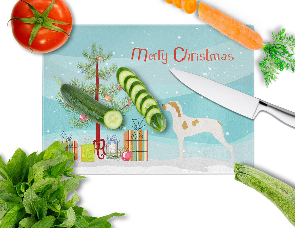 Ariege Pointer Christmas Cutting Board Tempered Glass Kitchen Cutting Surface, Heat Resistant Chopping, Non-Slip Feet, Food Prep & Serving