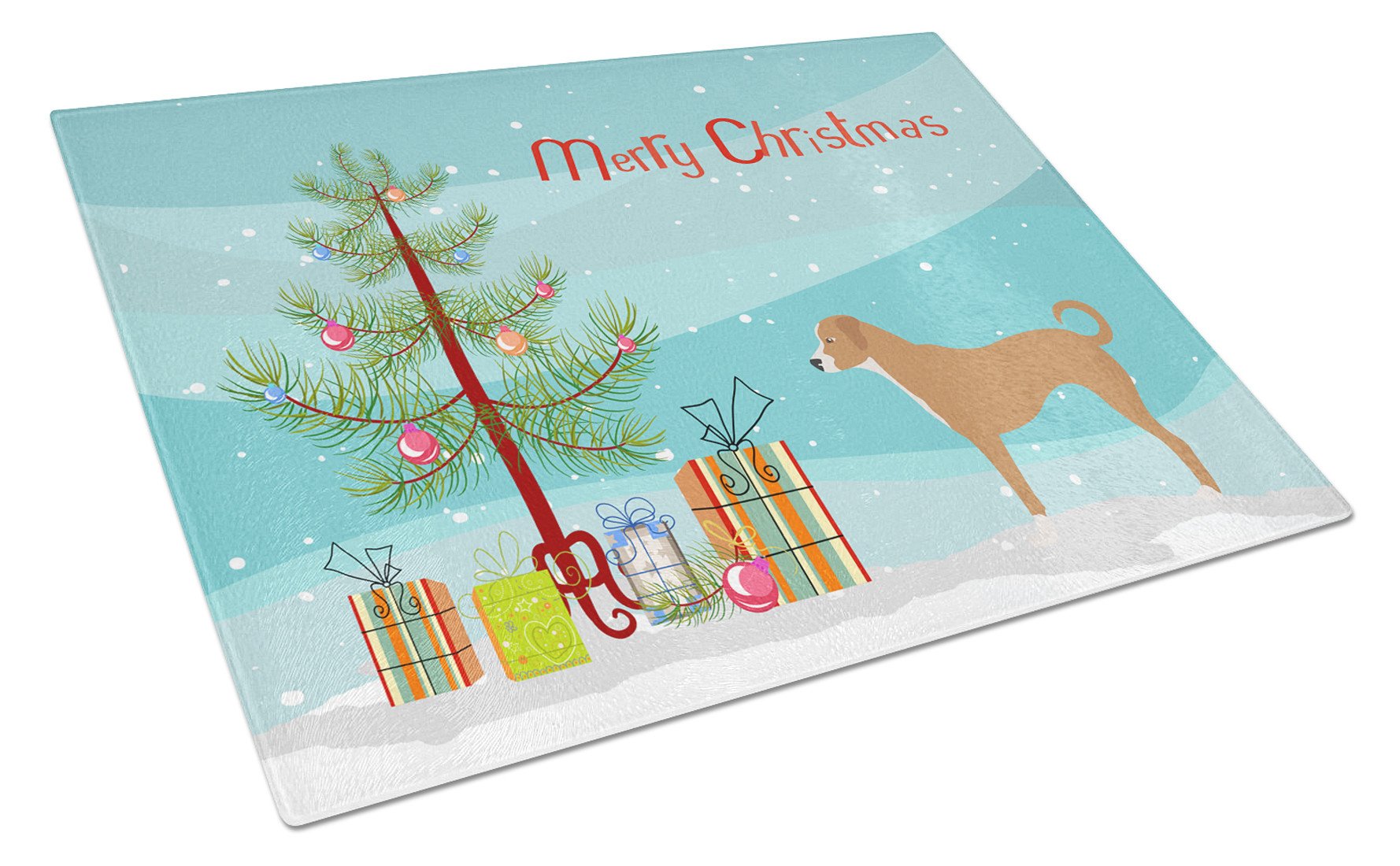 Australian Pinscher Christmas Cutting Board Tempered Glass Kitchen Cutting Surface, Heat Resistant Chopping, Non-Slip Feet, Food Prep & Serving