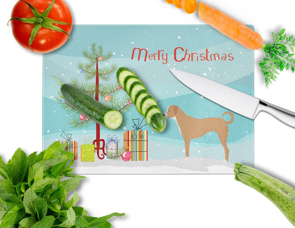 Australian Pinscher Christmas Cutting Board Tempered Glass Kitchen Cutting Surface, Heat Resistant Chopping, Non-Slip Feet, Food Prep & Serving