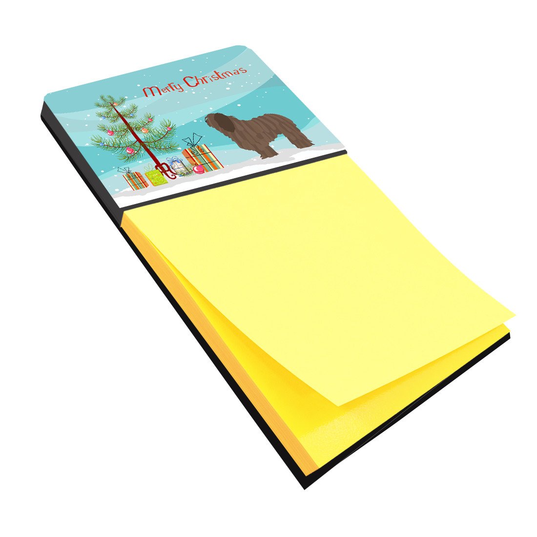 Bergamasco Shepherd Christmas Watercolor Sticky Note Holder Refillable Dispenser Desk Accessory 3x3 Pad Gift