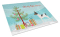 American Toy Fox Terrier Christmas Cutting Board Tempered Glass Kitchen Cutting Surface, Heat Resistant Chopping, Non-Slip Feet, Food Prep & Serving