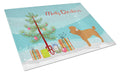 Toy Poodle Christmas Cutting Board Tempered Glass Kitchen Cutting Surface, Heat Resistant Chopping, Non-Slip Feet, Food Prep & Serving