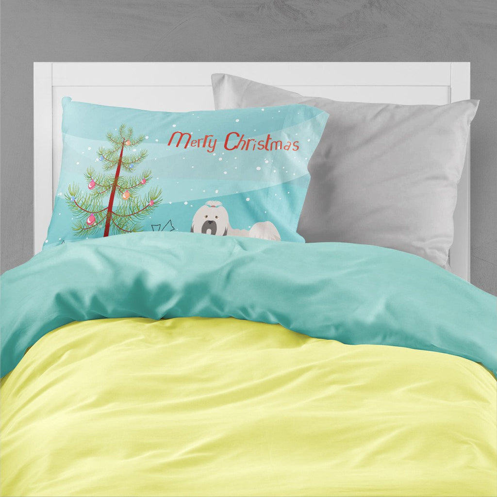Lhasa Apso Christmas Standard Pillowcase Lightweight Super Soft Easy Care Decorative Artwork Pillowcase, Standard