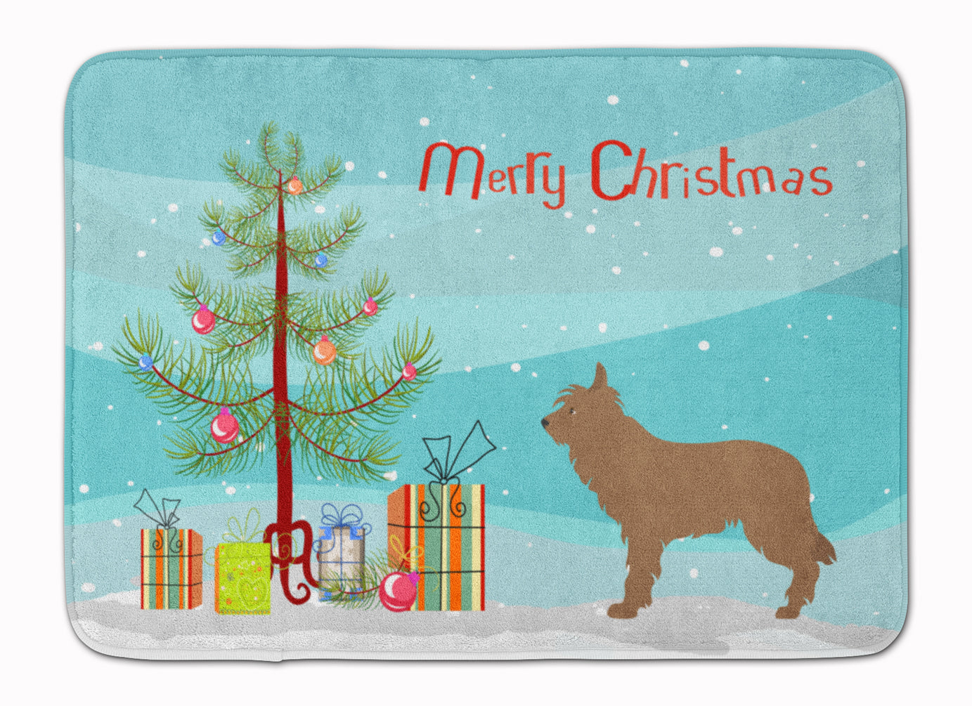 Berger Picard Christmas Memory Foam Kitchen Mat Machine Washable Anti-Fatigue Cushion Comfort Bath or Kitchen Rug