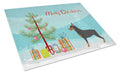 Miniature Pinscher Christmas Cutting Board Tempered Glass Kitchen Cutting Surface, Heat Resistant Chopping, Non-Slip Feet, Food Prep & Serving