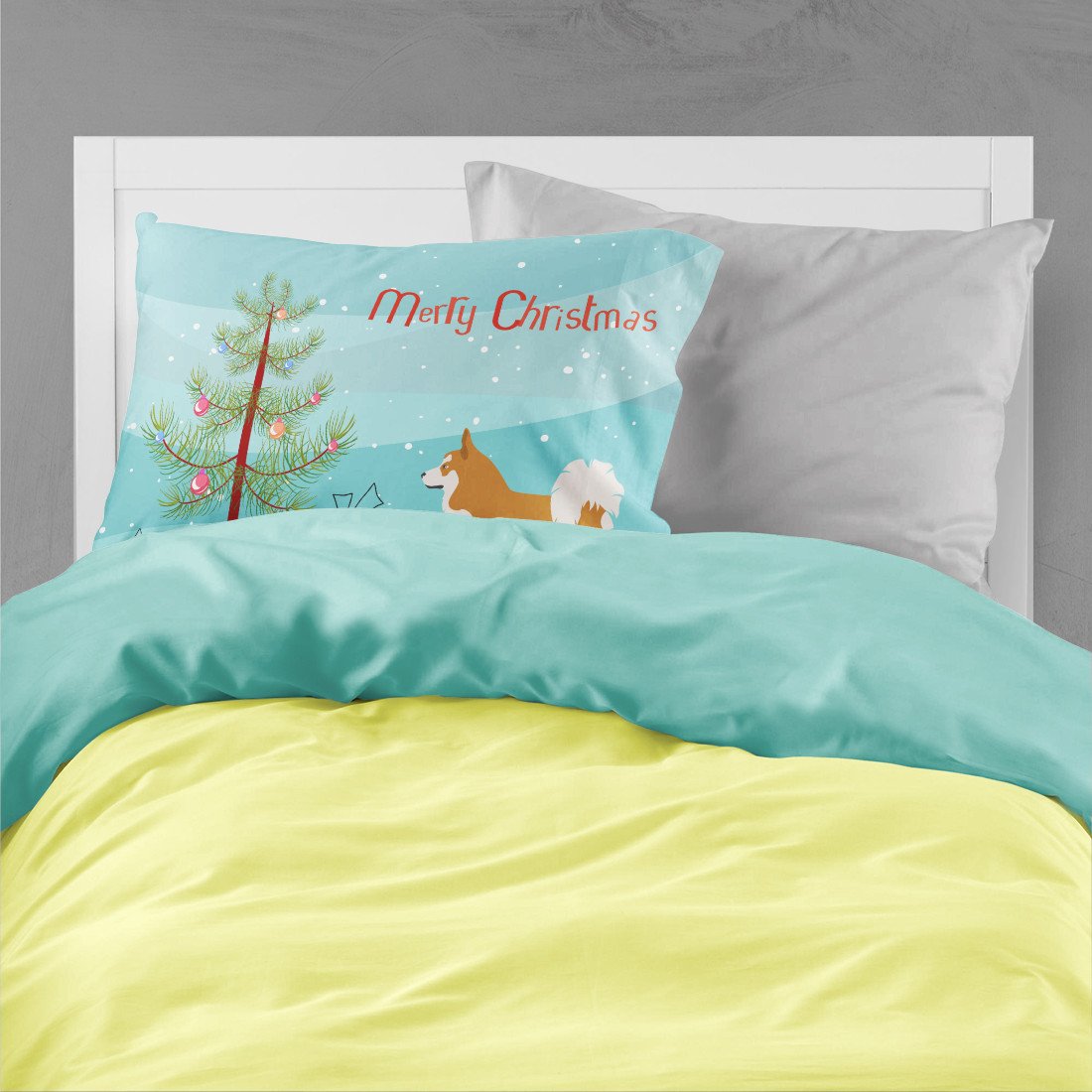 Icelandic Sheepdog Christmas Standard Pillowcase Lightweight Super Soft Easy Care Decorative Artwork Pillowcase, Standard