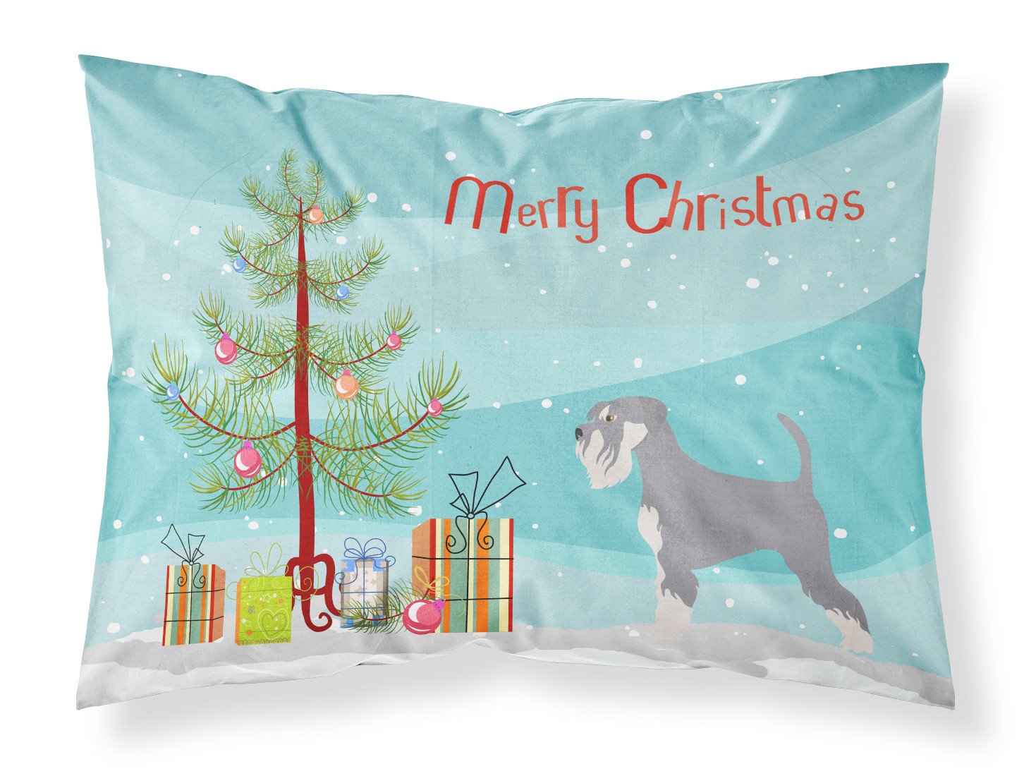 Schnauzer Christmas Standard Pillowcase Lightweight Super Soft Easy Care Decorative Artwork Pillowcase, Standard