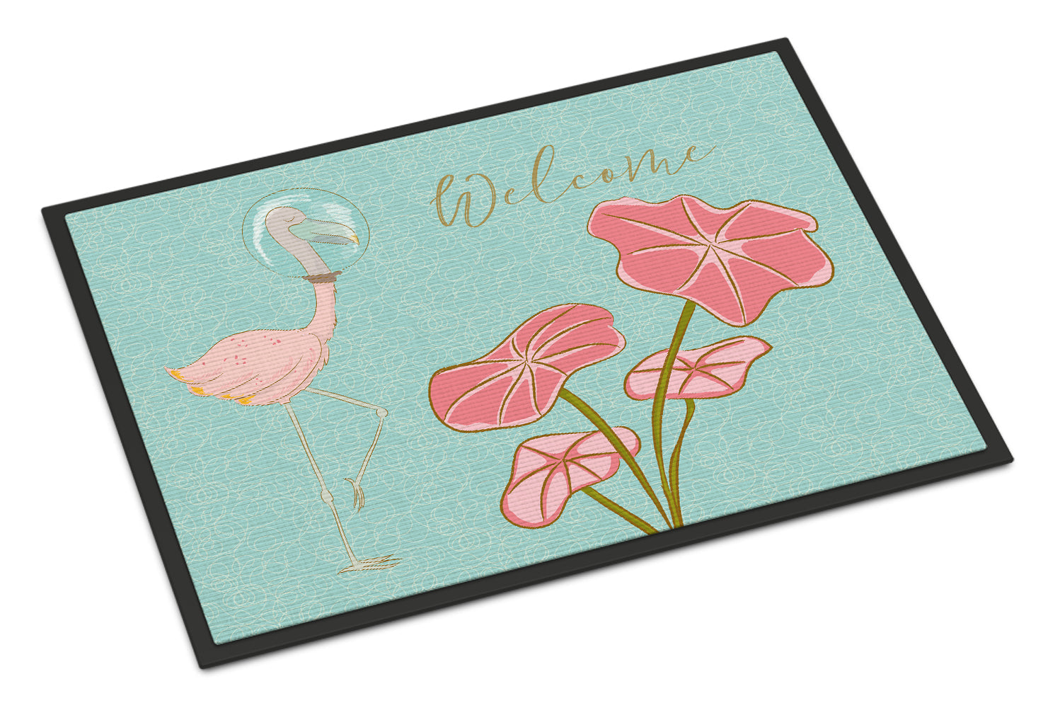 Flamingo Welcome Doormat Indoor Outdoor 24H X 36W Front Door Mat Rugs for Entryway, Non Slip Washable Low Pile,