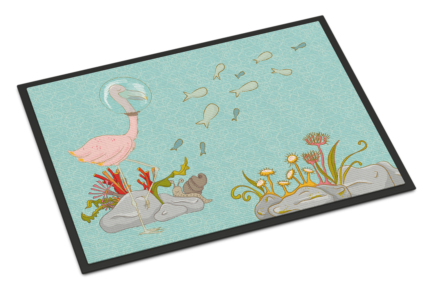 Flamingo Underwater Doormat Indoor Outdoor 24H X 36W Front Door Mat Rugs for Entryway, Non Slip Washable Low Pile,