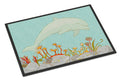 Dolphin Underwater Scene Doormat Indoor Outdoor 24H X 36W Front Door Mat Rugs for Entryway, Non Slip Washable Low Pile,
