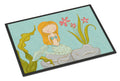 Mermaid Underwater Scene Doormat Indoor Outdoor 18H X 27W Front Door Mat Rugs for Entryway, Non Slip Washable