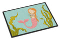 Mermaid and Cat Underwater Doormat Indoor Outdoor 24H X 36W Front Door Mat Rugs for Entryway, Non Slip Washable Low Pile,