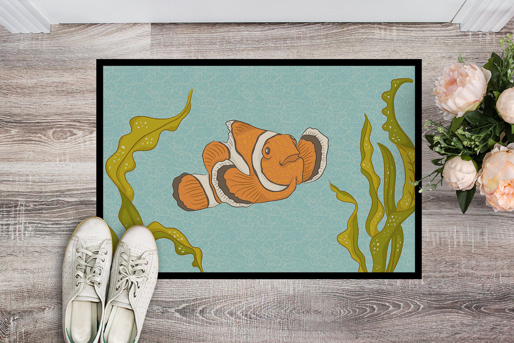 Clown Fish Doormat Indoor Outdoor 24H X 36W Front Door Mat Rugs for Entryway, Non Slip Washable Low Pile,