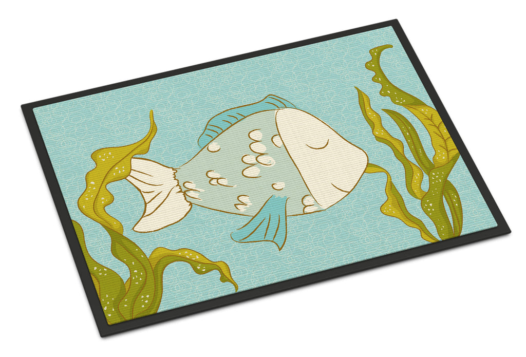 Blue Fish Doormat Indoor Outdoor 18H X 27W Front Door Mat Rugs for Entryway, Non Slip Washable