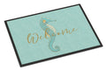Seahorse Welcome Doormat Indoor Outdoor 18H X 27W Front Door Mat Rugs for Entryway, Non Slip Washable