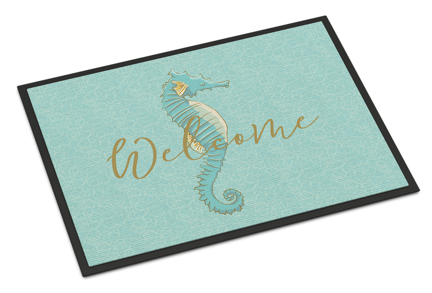 Seahorse Welcome Doormat Indoor Outdoor 18H X 27W Front Door Mat Rugs for Entryway, Non Slip Washable