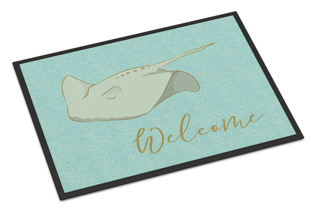 Sting Ray Welcome Doormat Indoor Outdoor 24H X 36W Front Door Mat Rugs for Entryway, Non Slip Washable Low Pile,