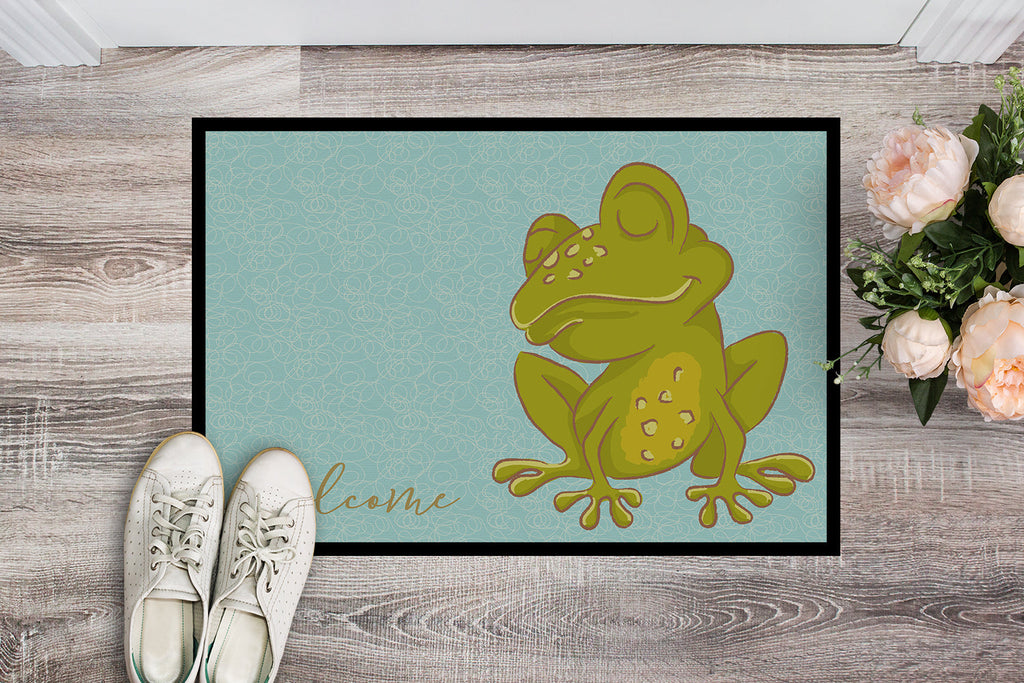 Frog Welcome Doormat Indoor Outdoor 18H X 27W Front Door Mat Rugs for Entryway, Non Slip Washable