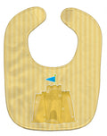 Beach Sand Castle Baby Bib Easy-Clean Baby Bib Baby Feeding Accessory Baby Mealtime Essential, 10 x 13, Multicolor