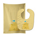 Beach Sand Castle Baby Bib & Burp Cloth Easy-Clean Baby Bib Baby Feeding Accessory Baby Mealtime Essential