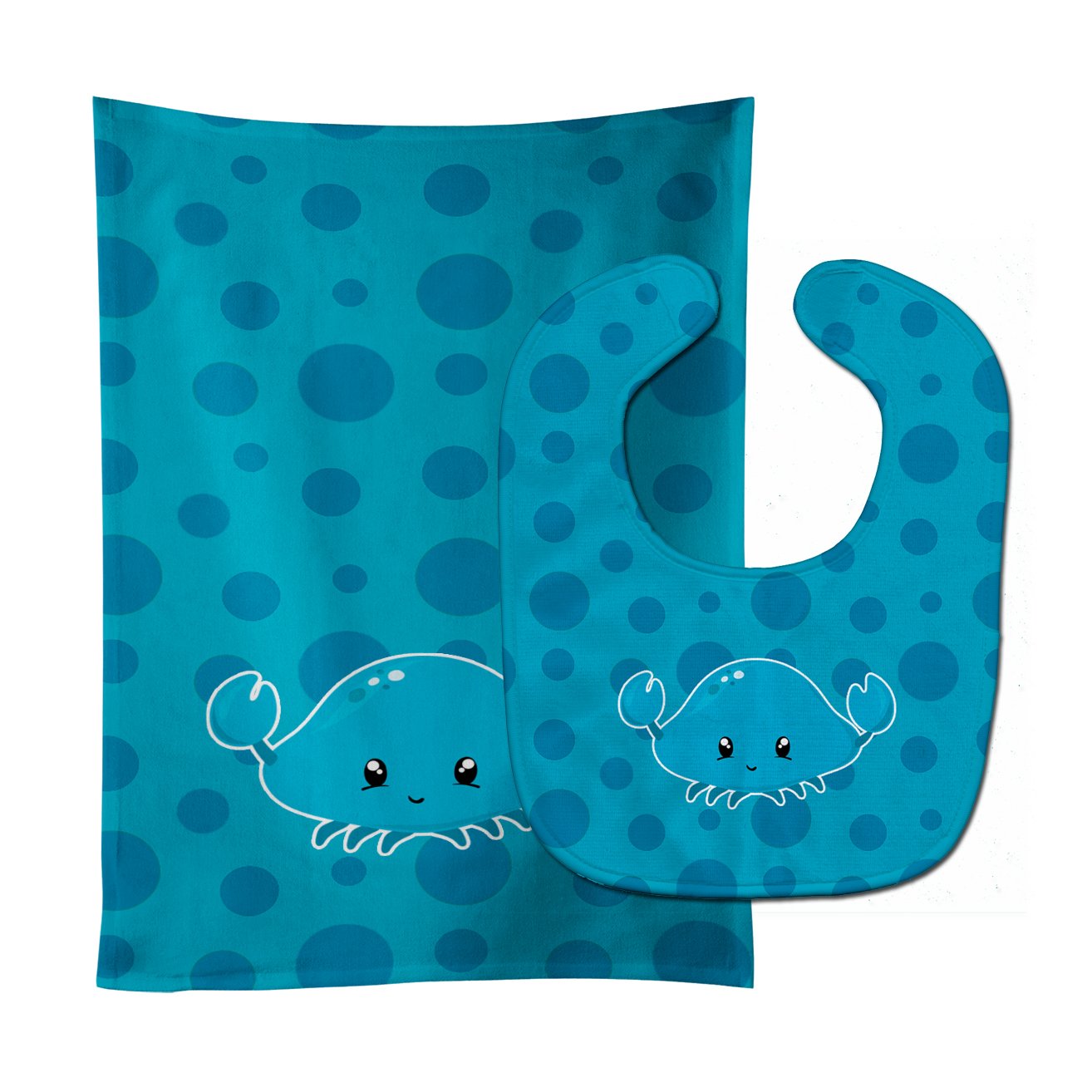Nautical Crab Baby Bib & Burp Cloth Easy-Clean Baby Bib Baby Feeding Accessory Baby Mealtime Essential