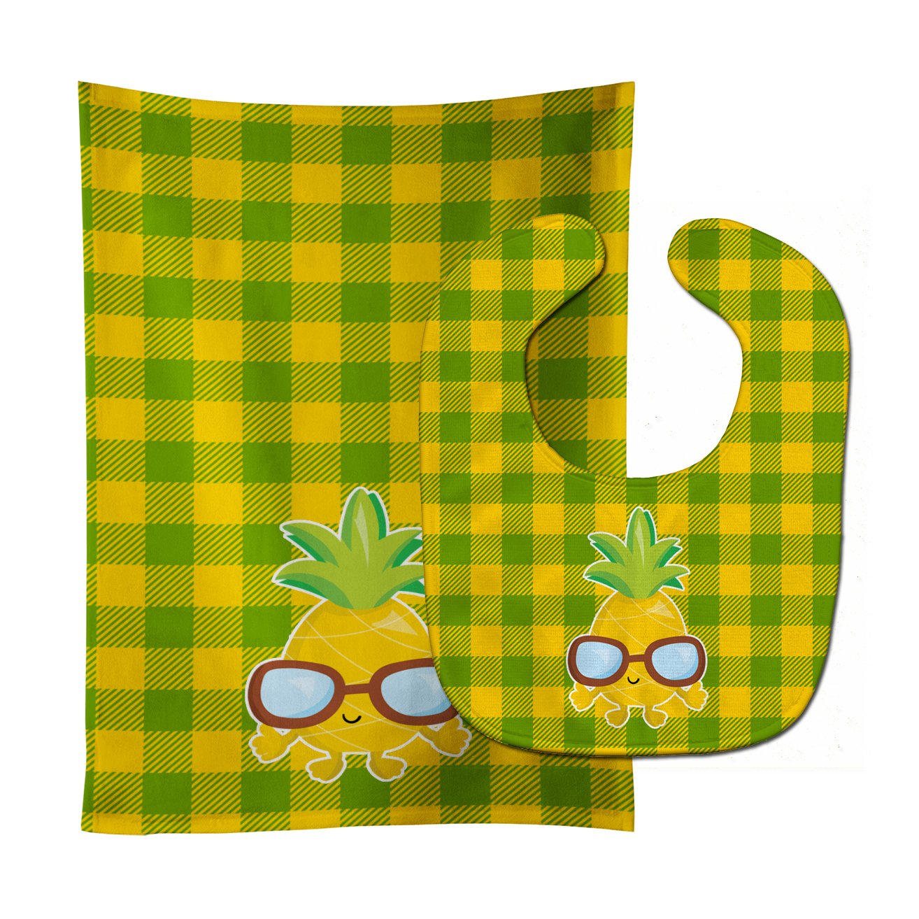 Pineapple Cool Sunglasses Face Baby Bib & Burp Cloth Easy-Clean Baby Bib Baby Feeding Accessory Baby Mealtime Essential