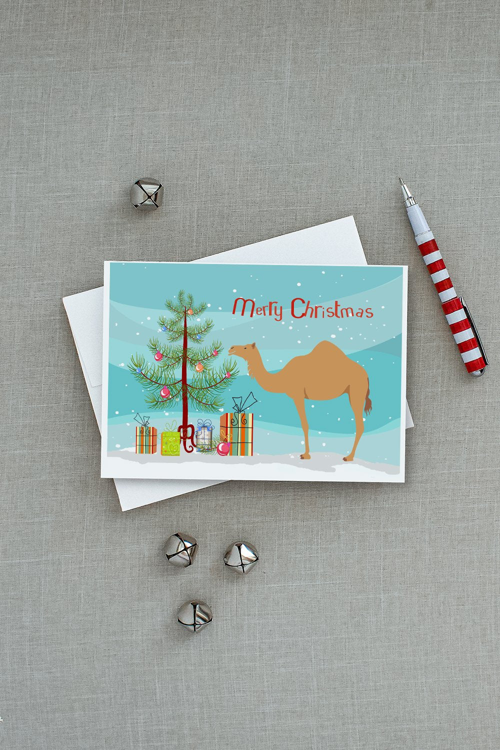 Arabian Camel Dromedary Christmas Greeting Cards Pack of 8 Blank Cards with Envelopes Whimsical A7 Size 5x7