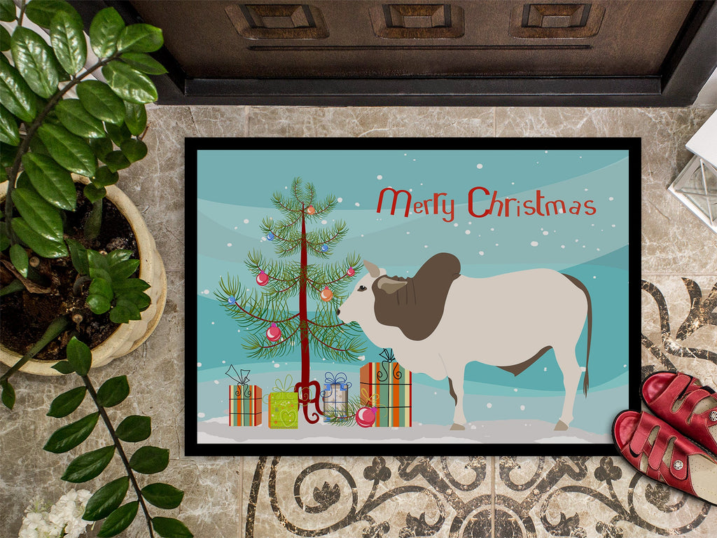 Malvi Cow Christmas Doormat Indoor Outdoor 24H X 36W Front Door Mat Rugs for Entryway, Non Slip Washable Low Pile,