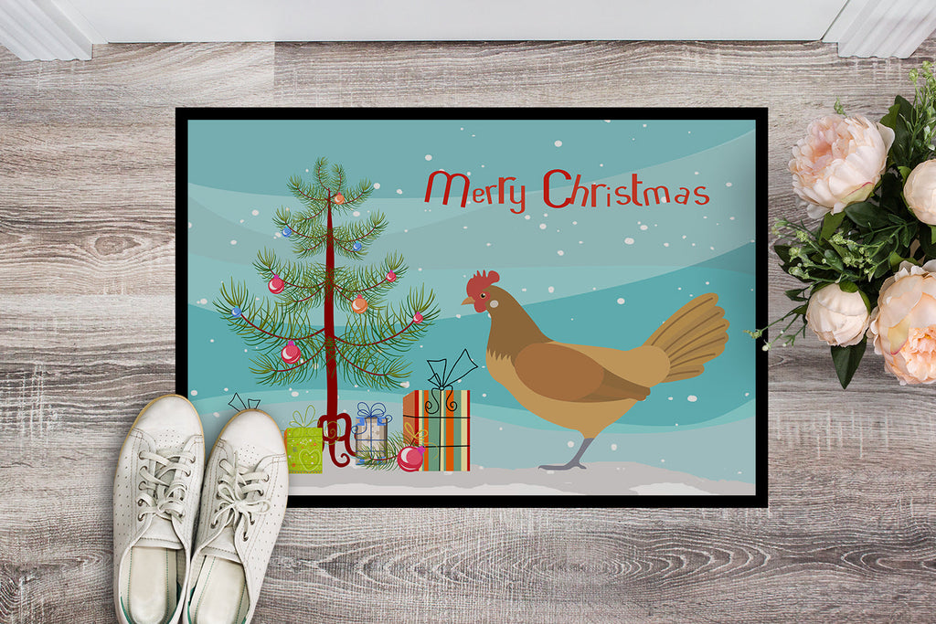 Frisian Friesian Chicken Christmas Doormat Indoor Outdoor 18H X 27W Front Door Mat Rugs for Entryway, Non Slip Washable