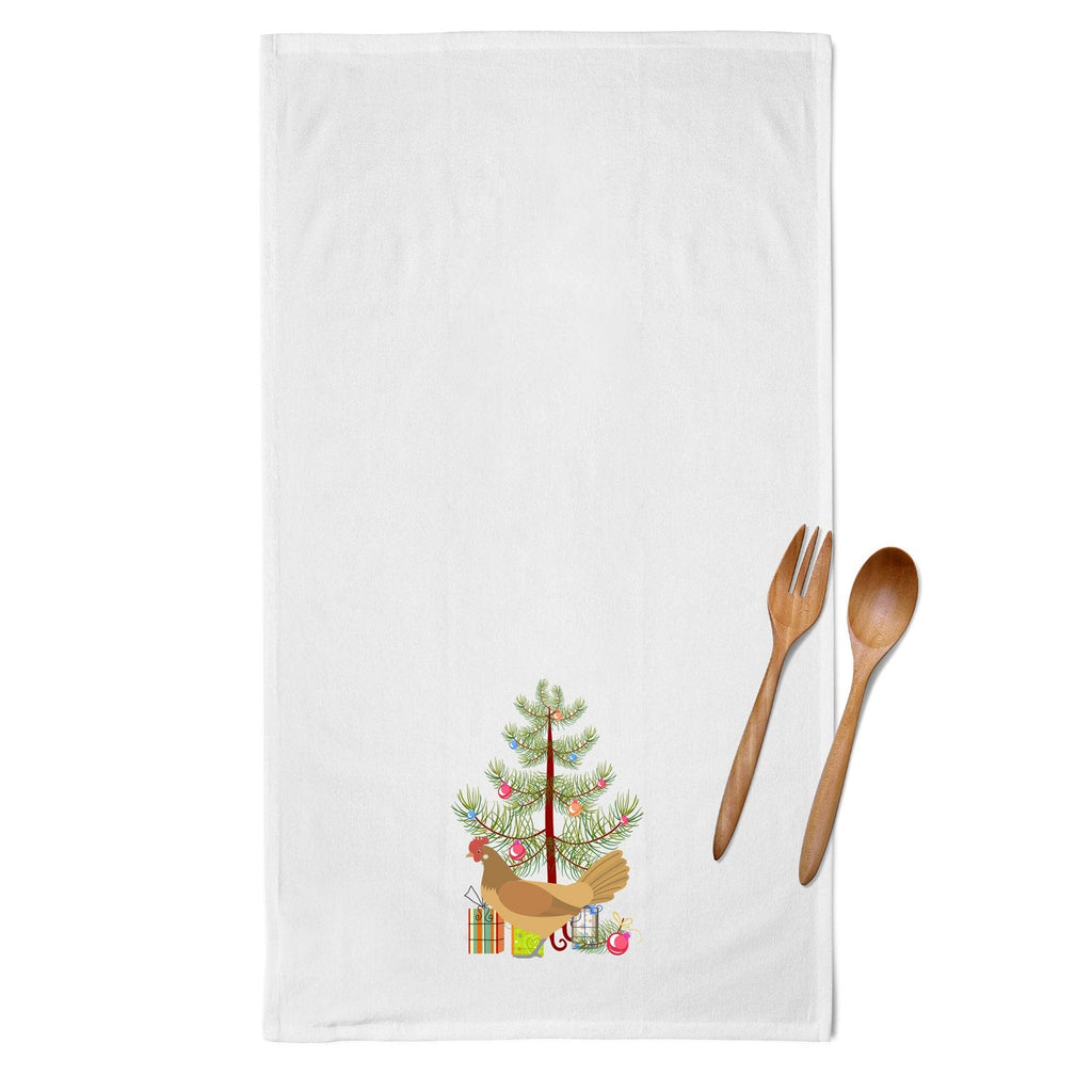Frisian Friesian Chicken Christmas Kitchen Towel Set of 2 White Dish Towels Decorative Bathroom Hand towel for Hand, Face, Hair, Yoga, Tea, Dishcloth, 19 X 28", White