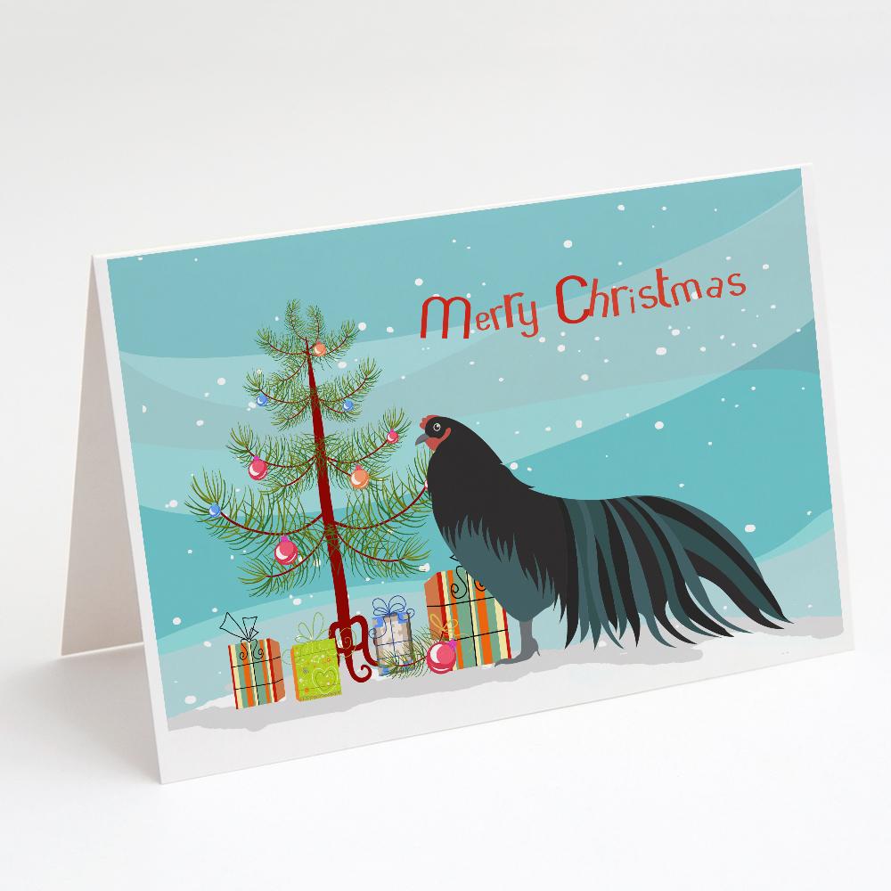 Sumatra Chicken Christmas Greeting Cards Pack of 8 Blank Cards with Envelopes Whimsical A7 Size 5x7