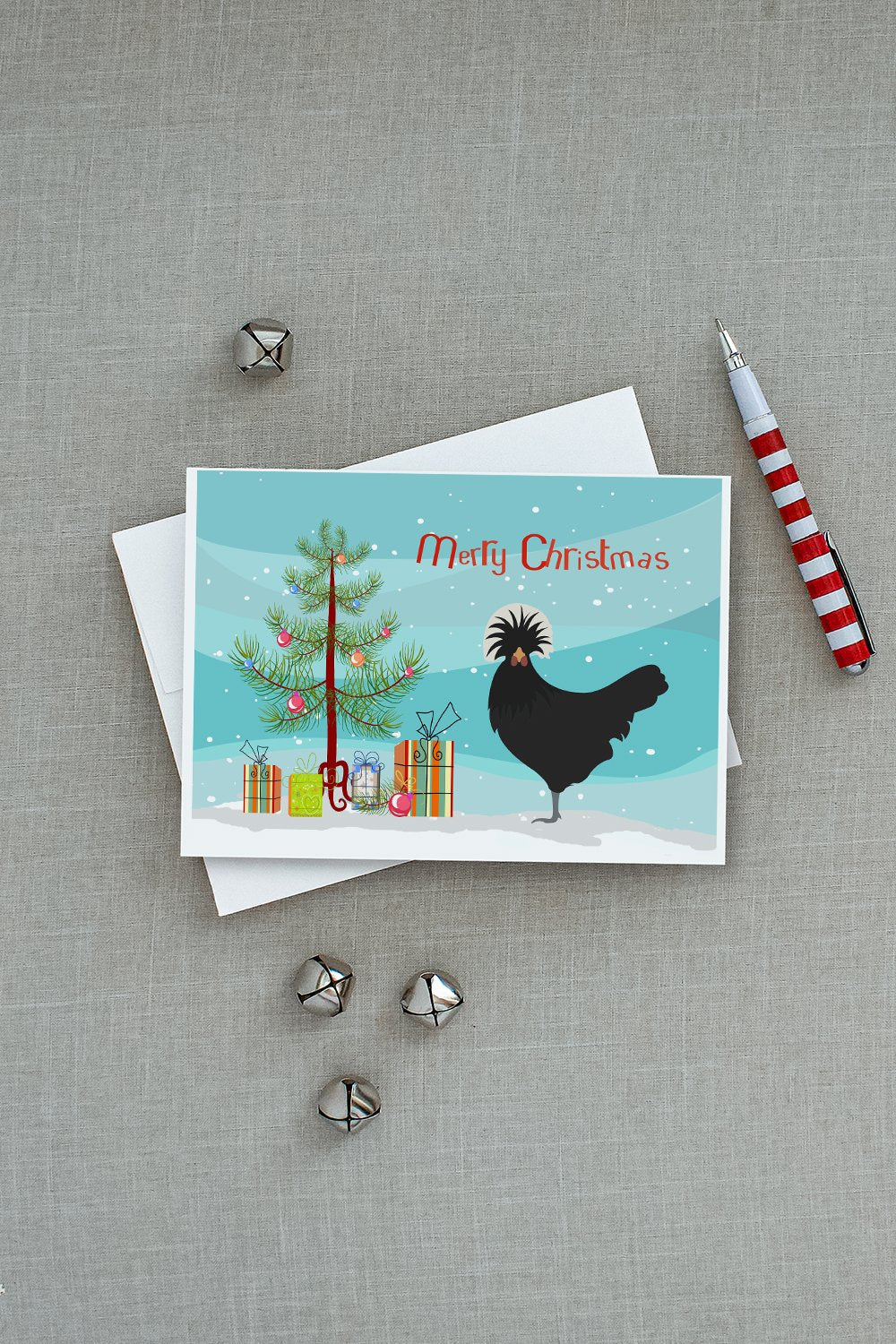 Polish Poland Chicken Christmas Greeting Cards Pack of 8 Blank Cards with Envelopes Whimsical A7 Size 5x7