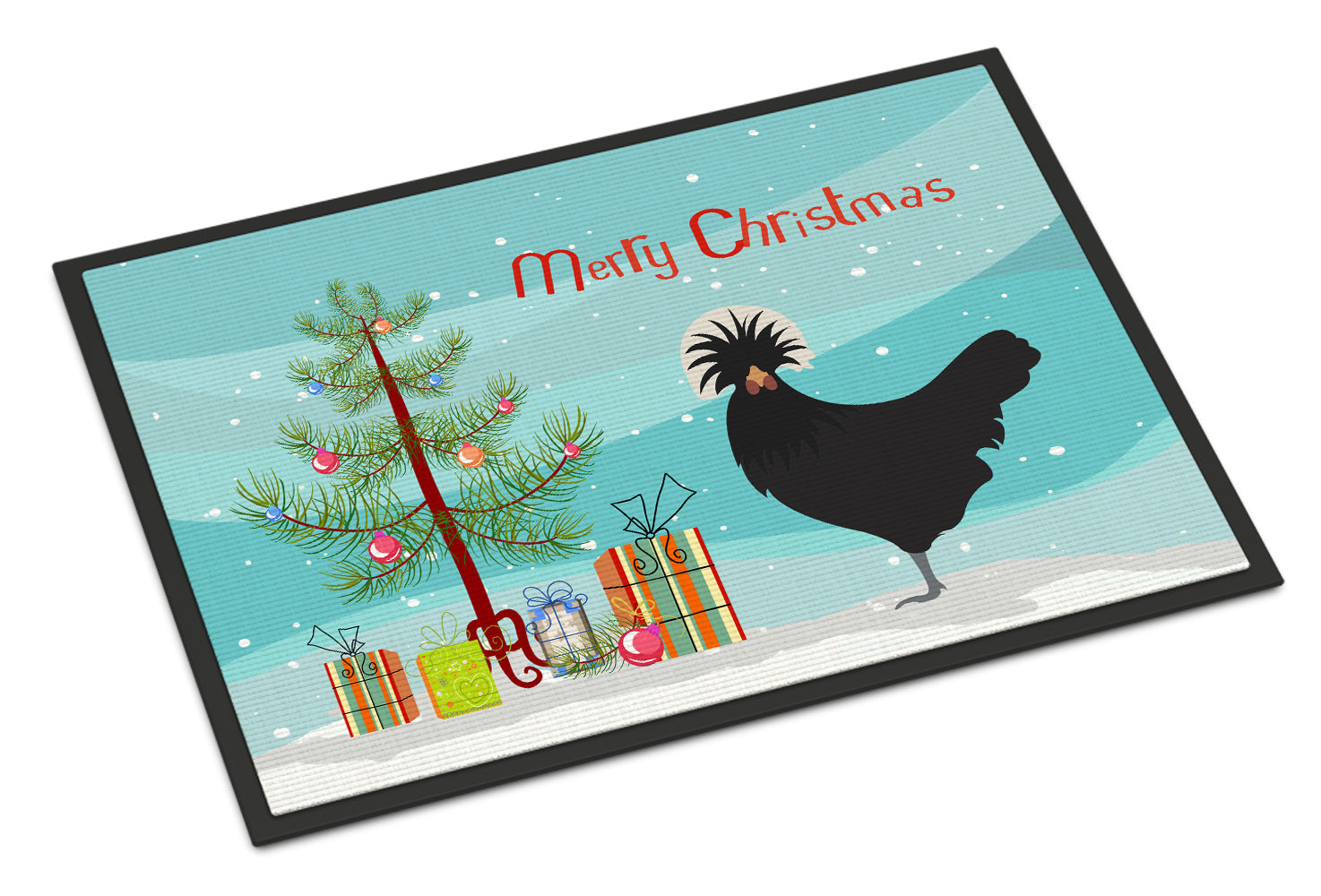 Polish Poland Chicken Christmas Doormat Indoor Outdoor 18H X 27W Front Door Mat Rugs for Entryway, Non Slip Washable