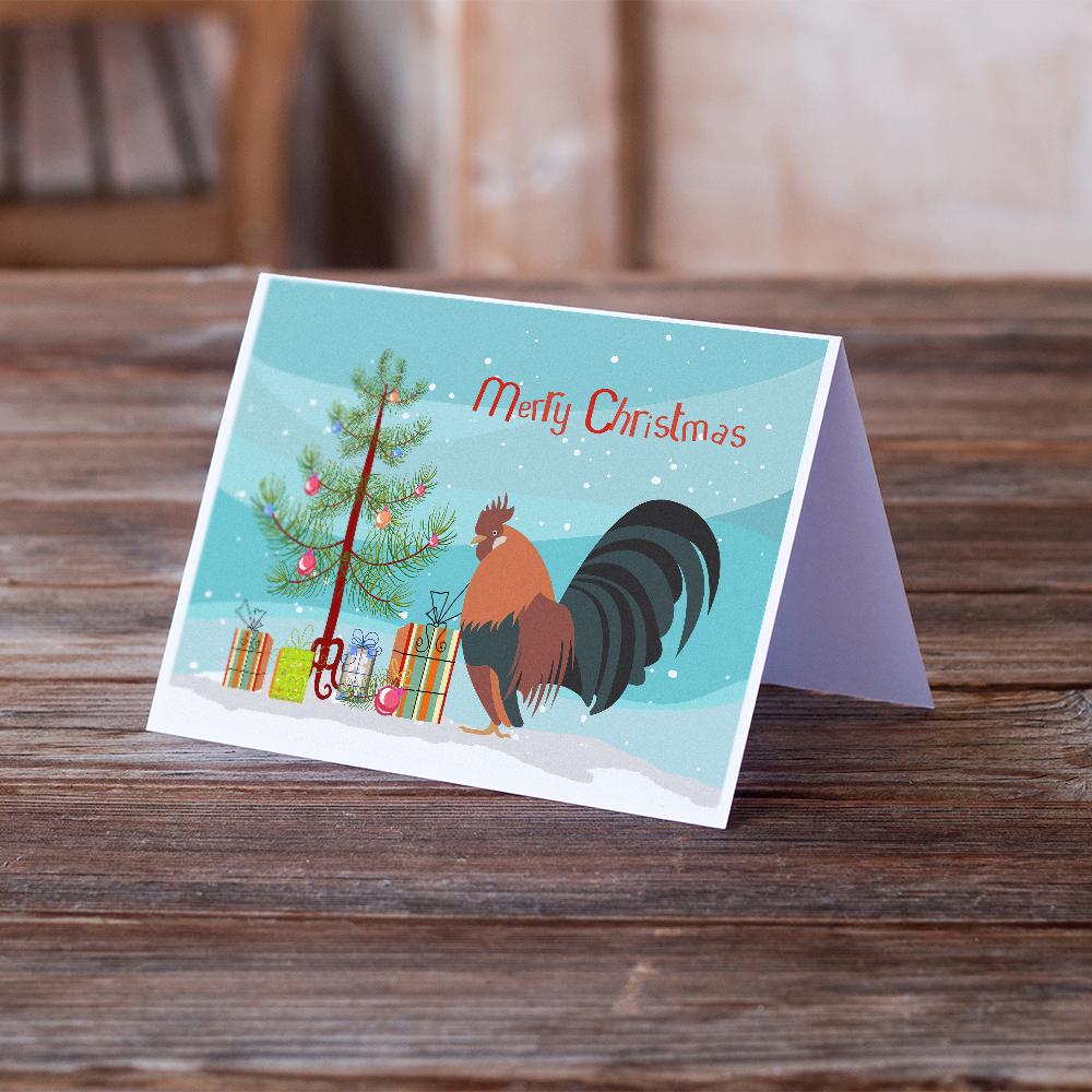 Dutch Bantam Chicken Christmas Greeting Cards Pack of 8 Blank Cards with Envelopes Whimsical A7 Size 5x7