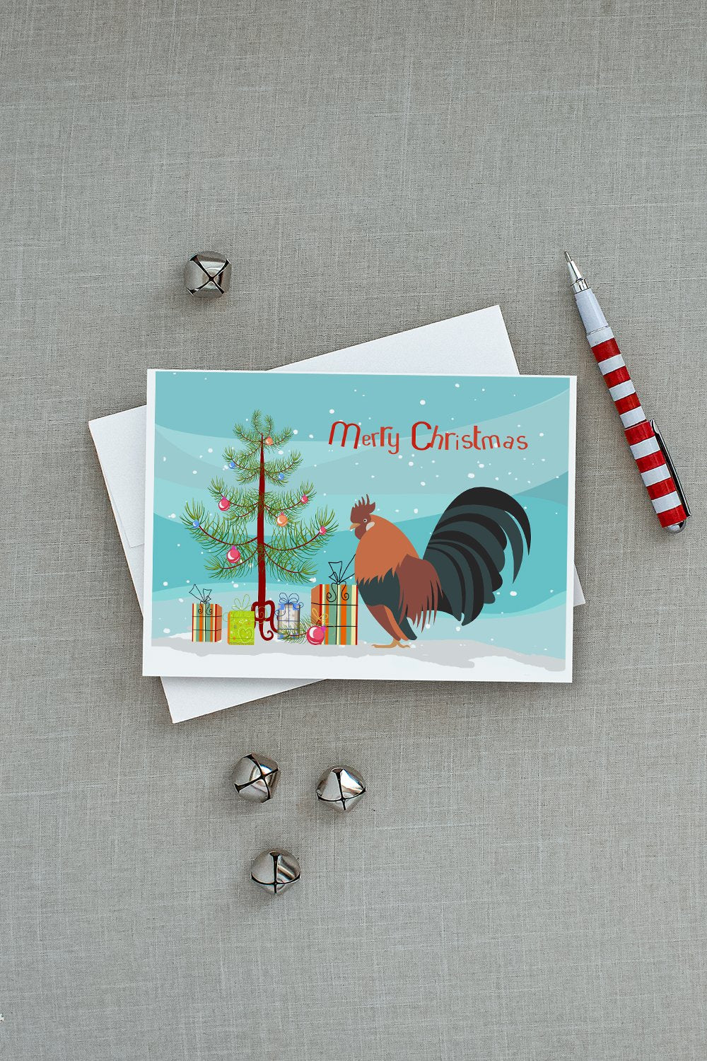 Dutch Bantam Chicken Christmas Greeting Cards Pack of 8 Blank Cards with Envelopes Whimsical A7 Size 5x7