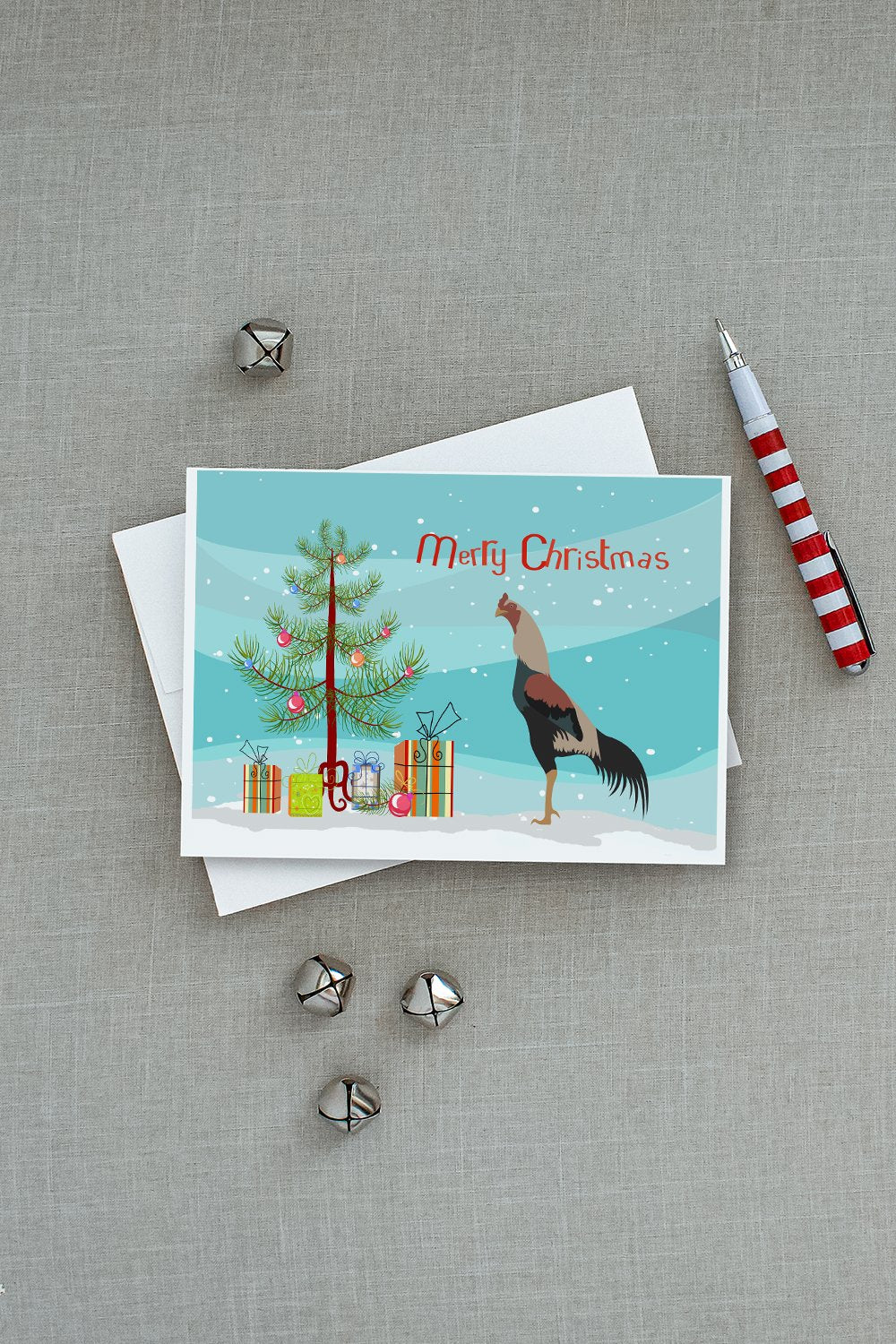 Kulang Chicken Christmas Greeting Cards Pack of 8 Blank Cards with Envelopes Whimsical A7 Size 5x7