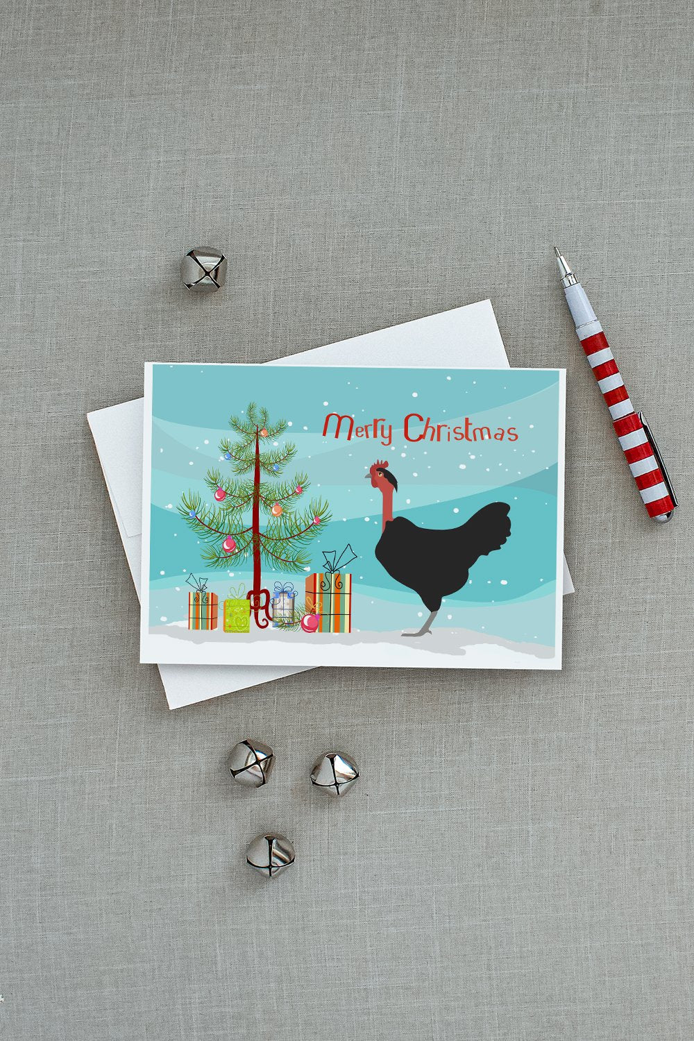 Naked Neck Chicken Christmas Greeting Cards Pack of 8 Blank Cards with Envelopes Whimsical A7 Size 5x7