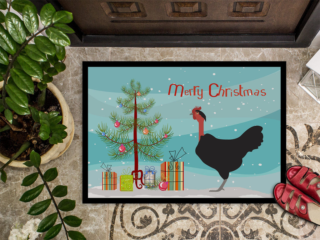 Naked Neck Chicken Christmas Doormat Indoor Outdoor 24H X 36W Front Door Mat Rugs for Entryway, Non Slip Washable Low Pile,
