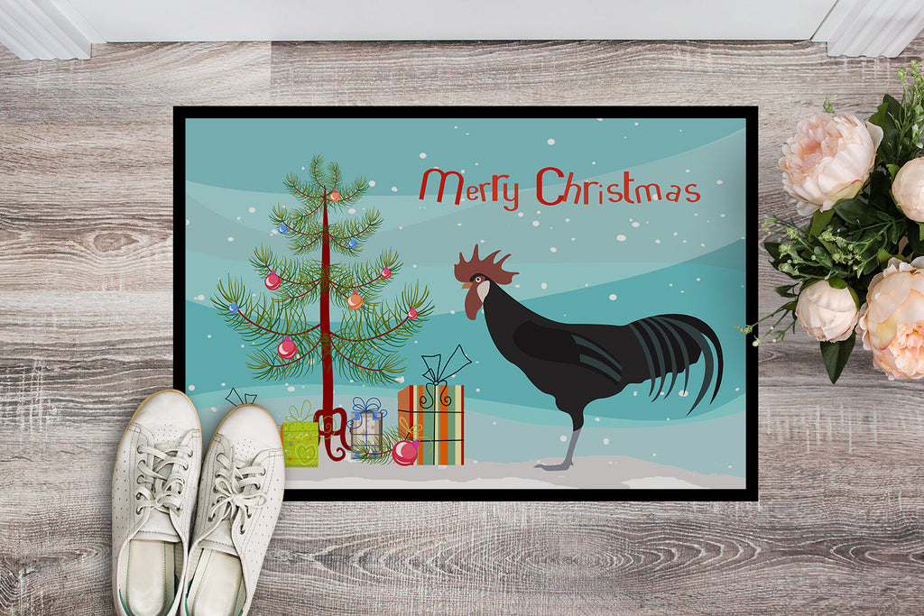 Minorca Ctalalan Chicken Christmas Doormat Indoor Outdoor 24H X 36W Front Door Mat Rugs for Entryway, Non Slip Washable Low Pile,