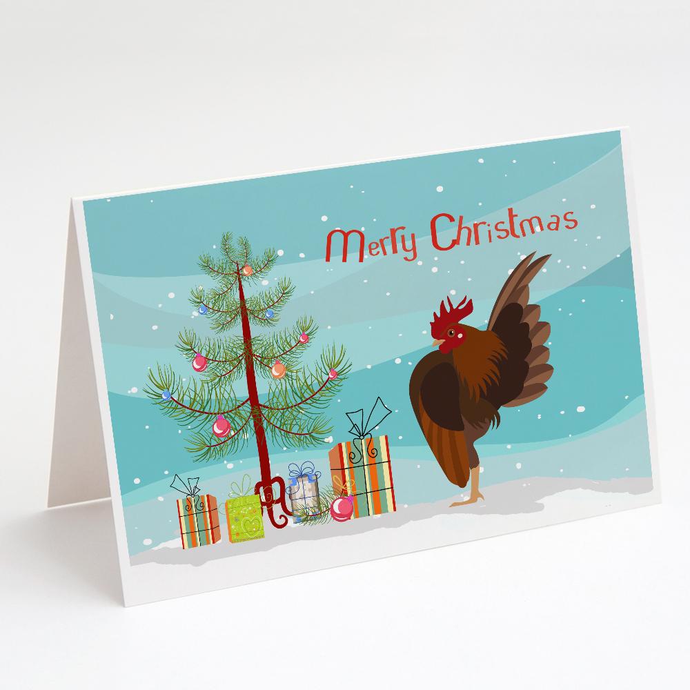 Malaysian Serama Chicken Christmas Greeting Cards Pack of 8 Blank Cards with Envelopes Whimsical A7 Size 5x7