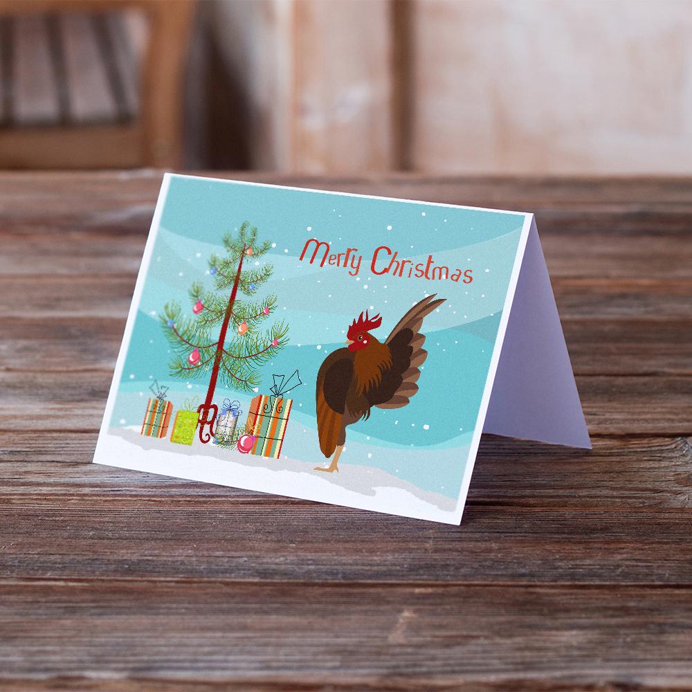 Malaysian Serama Chicken Christmas Greeting Cards Pack of 8 Blank Cards with Envelopes Whimsical A7 Size 5x7