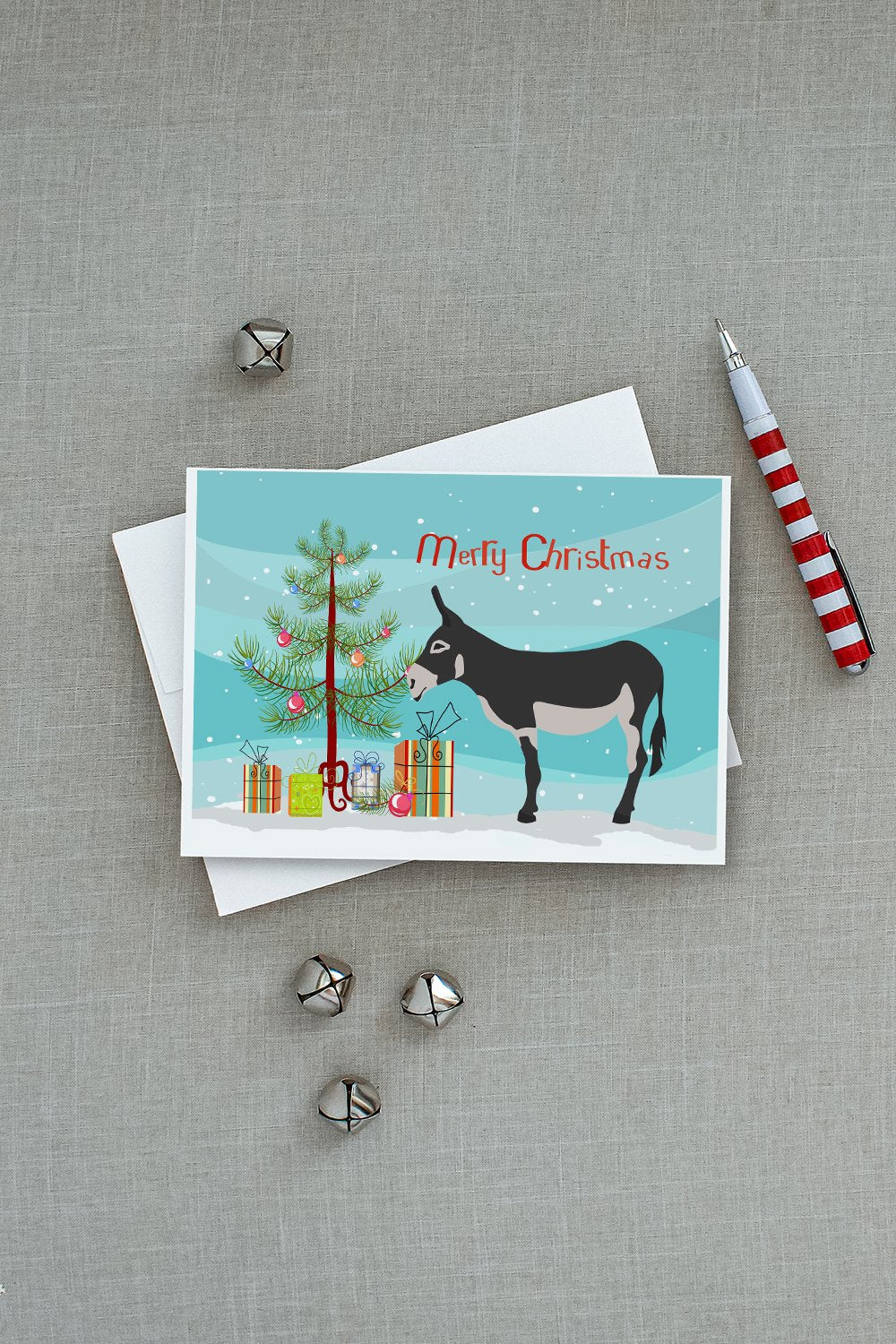 American Mammoth Jack Donkey Christmas Greeting Cards Pack of 8 Blank Cards with Envelopes Whimsical A7 Size 5x7