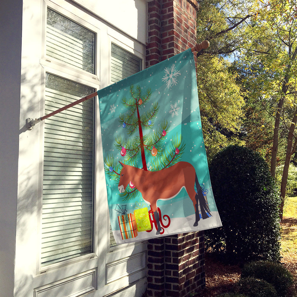 Mule Christmas House Flag 28x40 Porch Sleeve Pole Decorative Outside Yard Banner Artwork Wall Hanging, Polyester