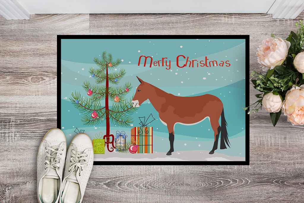 Mule Christmas Doormat Indoor Outdoor 24H X 36W Front Door Mat Rugs for Entryway, Non Slip Washable Low Pile,