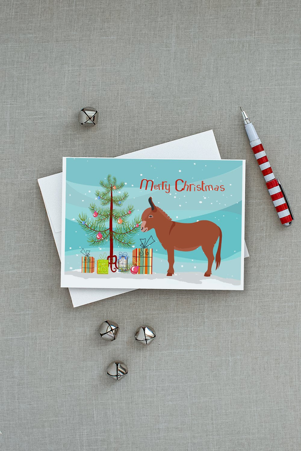 Irish Donkey Christmas Greeting Cards Pack of 8 Blank Cards with Envelopes Whimsical A7 Size 5x7