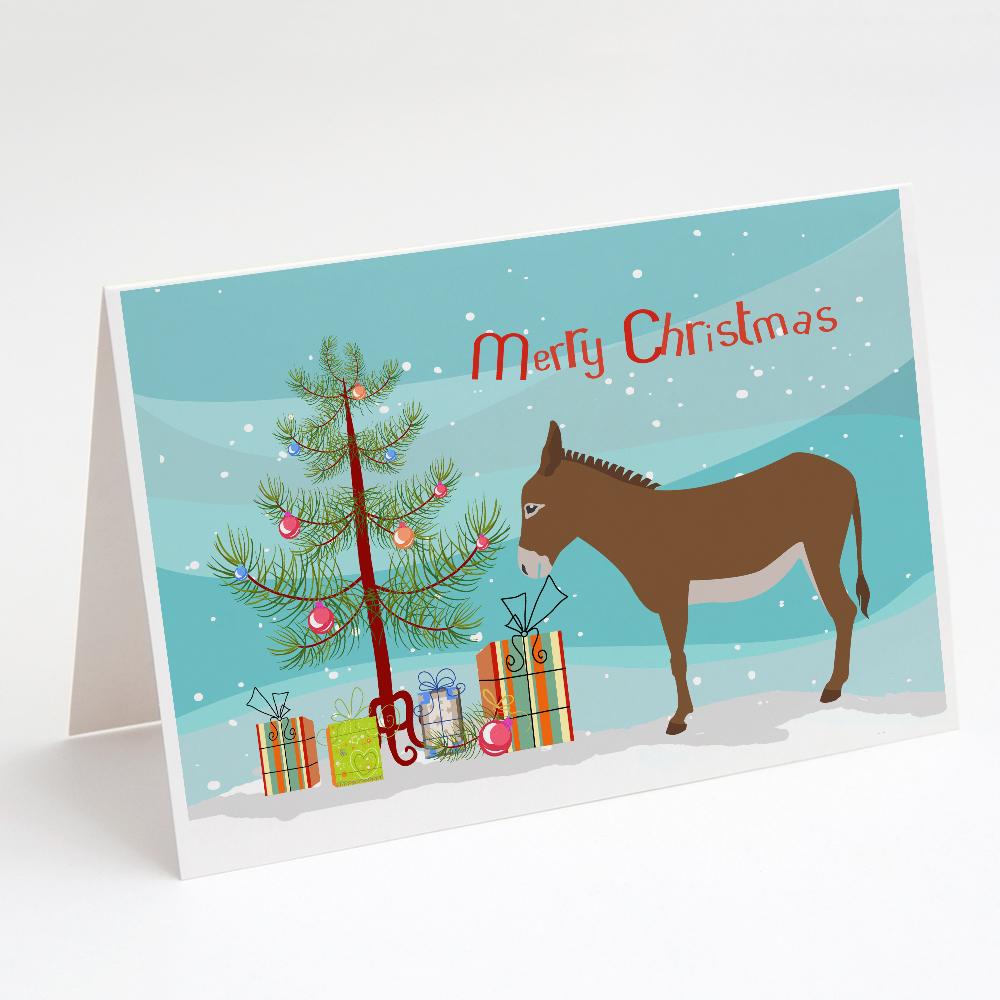 Cotentin Donkey Christmas Greeting Cards Pack of 8 Blank Cards with Envelopes Whimsical A7 Size 5x7
