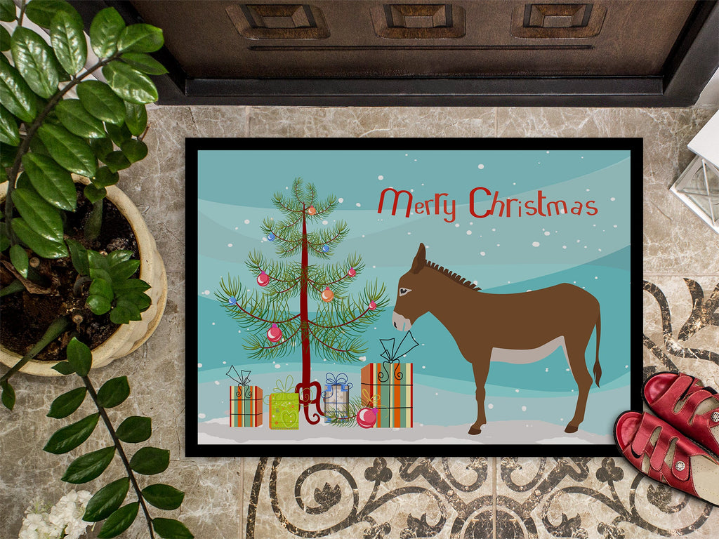 Cotentin Donkey Christmas Doormat Indoor Outdoor 18H X 27W Front Door Mat Rugs for Entryway, Non Slip Washable