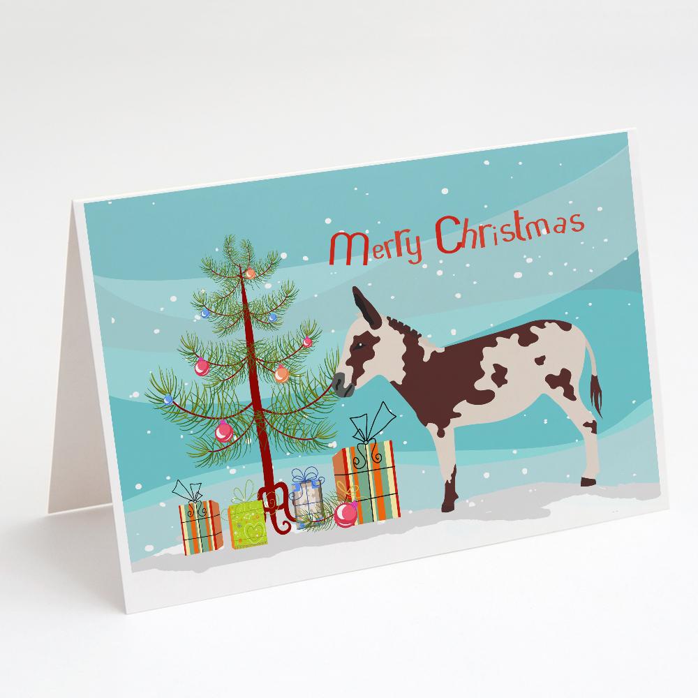 American Spotted Donkey Christmas Greeting Cards Pack of 8 Blank Cards with Envelopes Whimsical A7 Size 5x7