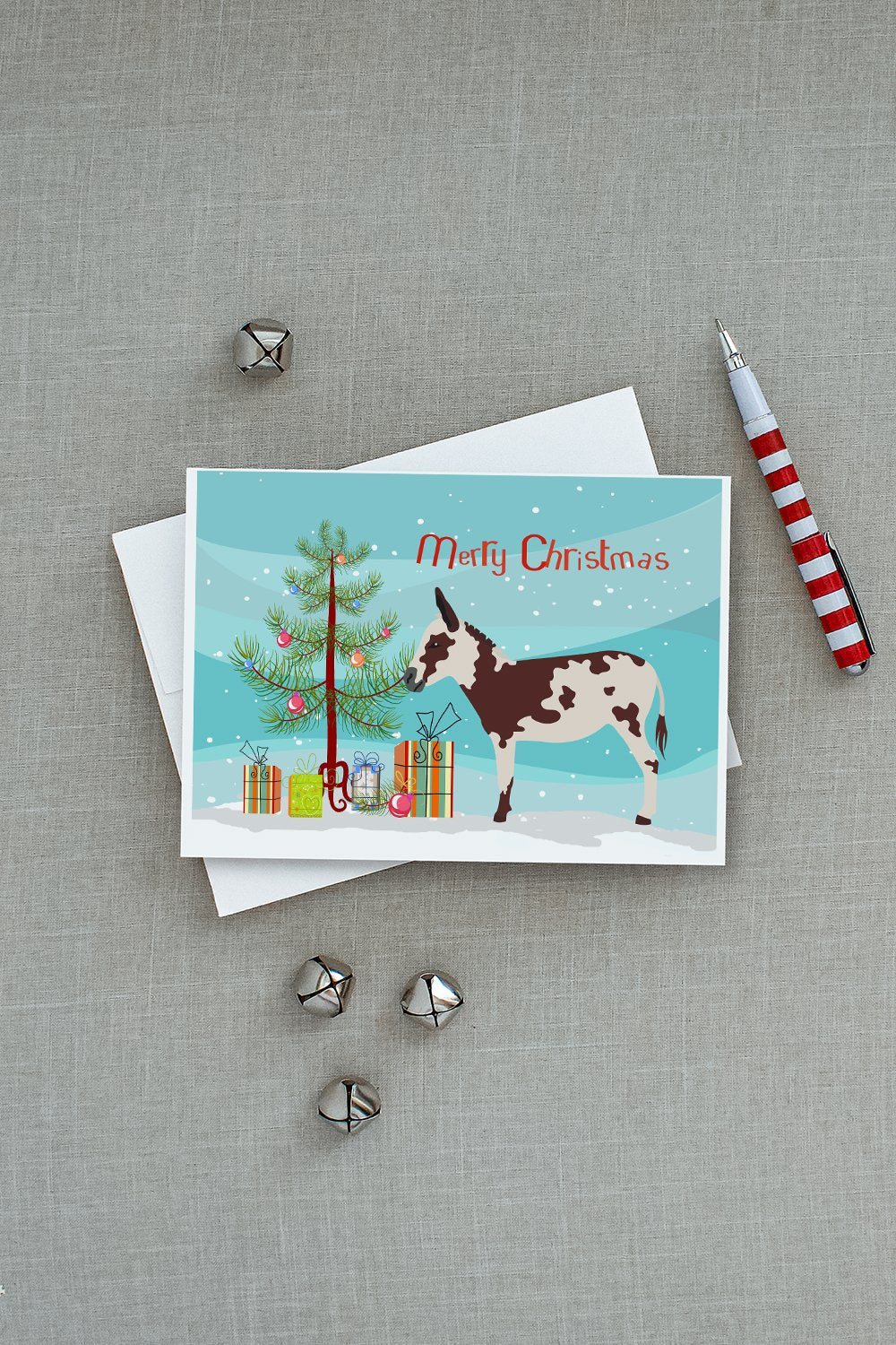 American Spotted Donkey Christmas Greeting Cards Pack of 8 Blank Cards with Envelopes Whimsical A7 Size 5x7